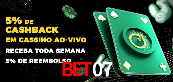 Promoções do cassino ao Vivo BET07